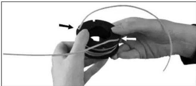 Sanli BCS260 - Replacing trimmer line - bent shaft. - 3