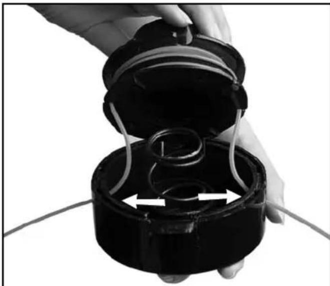 Sanli BCS260 - Replacing trimmer line - straight shaft continued. - 2