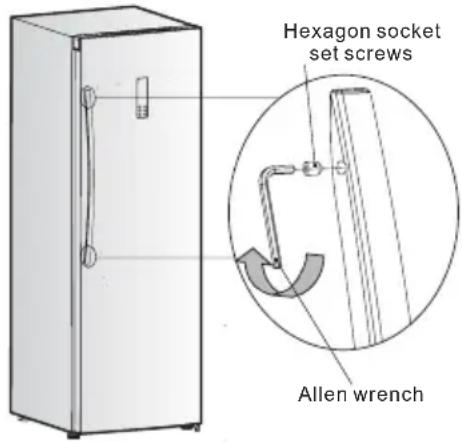 HISENSE HR6AFF355SD - Adjusting the door handle - 1