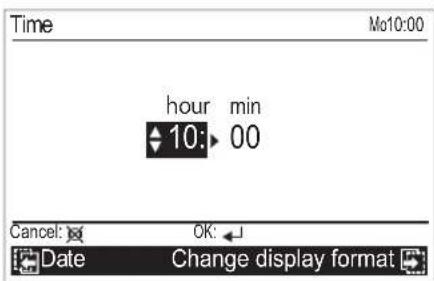 Time Mo10:00 hour min 10: 00 Cancel: OK: Date Change display format