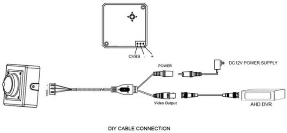 CVBS POWER DC12V POWER SUPPLY Video Output AHD DVR DIY CABLE CONNECTION