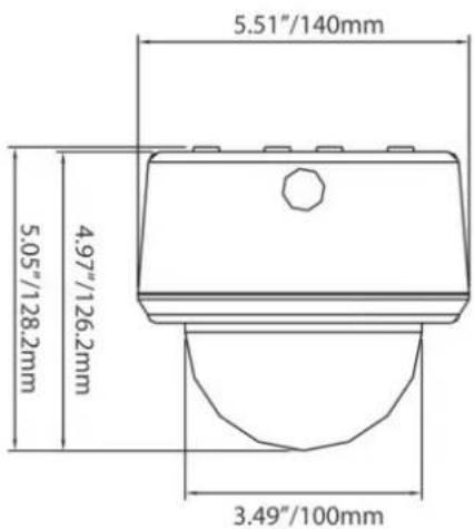 5.51"/140mm 4.97"/126.2mm 5.05"/128.2mm 3.49"/100mm