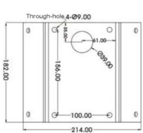 Through-hole 4-Ø9.00 182.00 156.00 61.00 Ø39.00 100.00 214.00
