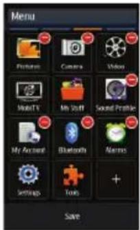 Menu Camera Video Music TV My Audio Sound Profile My Account Bluetooths Anerix Settings Tools + Save