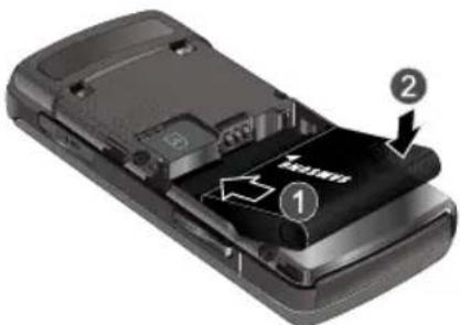 Diagram of a smartphone showing internal components with numbered labels 1 and 2 indicating parts of the body.