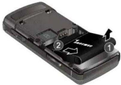 Diagram of a mobile phone showing internal components with numbered labels and arrows indicating parts of the main body.
