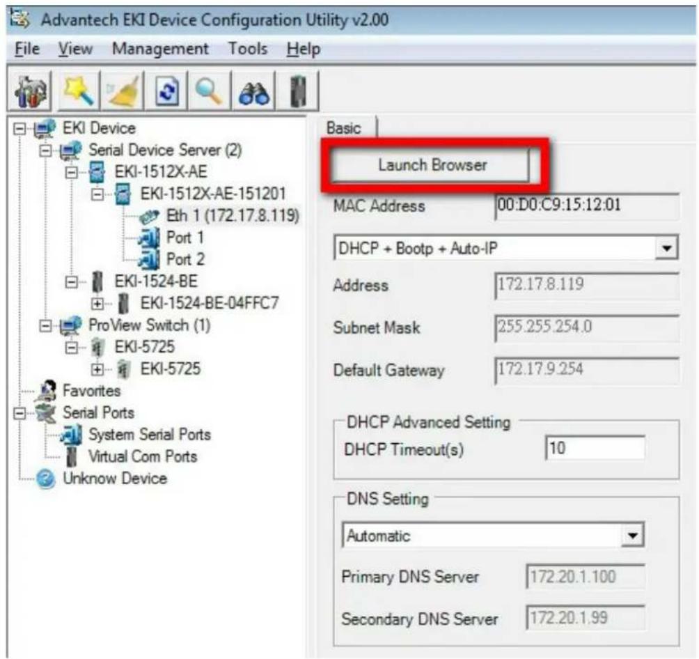 Advantech EKI-1512X - Accessing the Web Page - 1