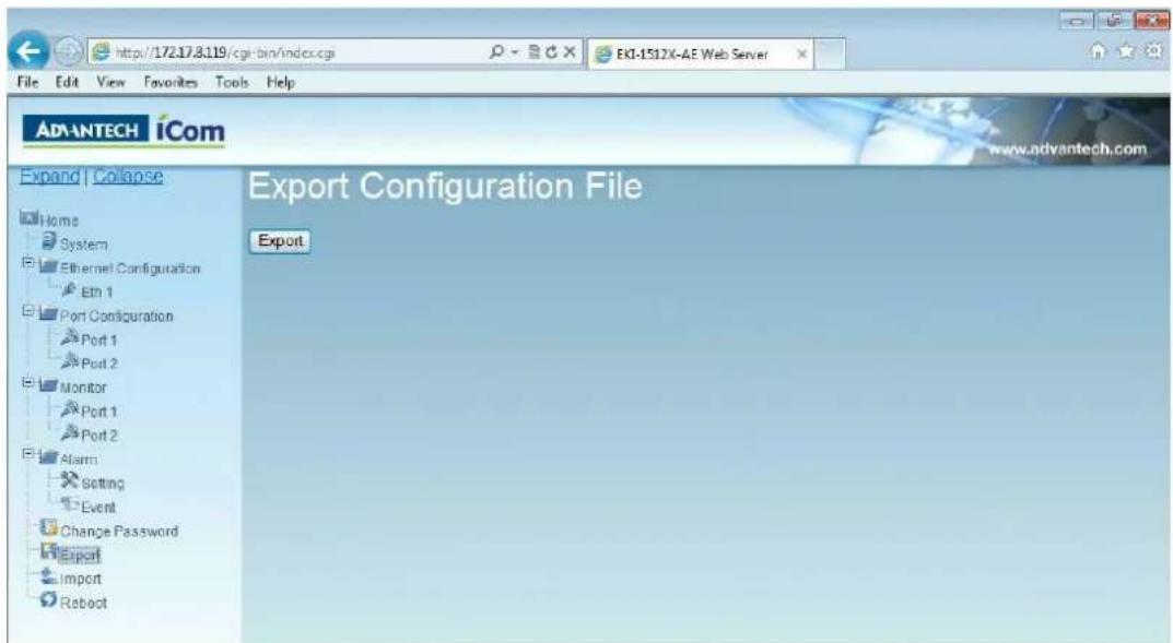 Advantech EKI-1512X - Import/Export Device Settings - 1