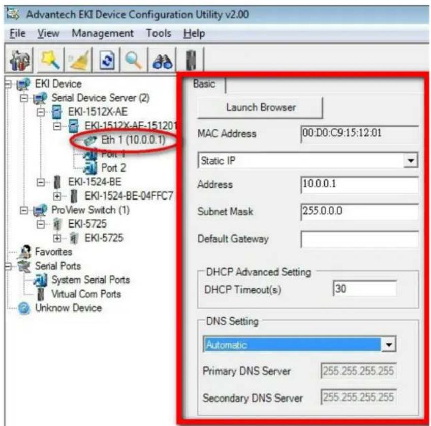 Advantech EKI-1512X - Setting Ethernet Parameters - 1