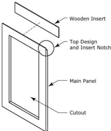 Wooden Insert Top Design and Insert Notch Main Panel Cutout