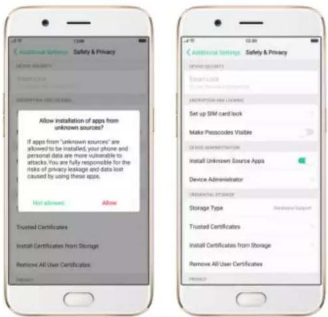 OPPO R9s Pro - Allow and install apps from unknown sources - 2