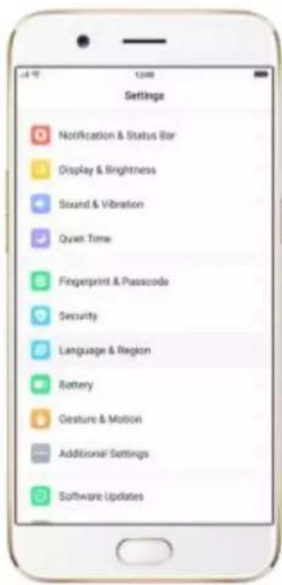 OPPO R9s Pro - Language and Region - 1