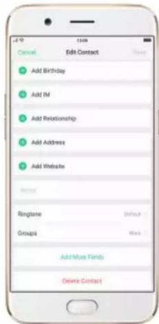 OPPO R9s Pro - Edit and delete a contact - 4