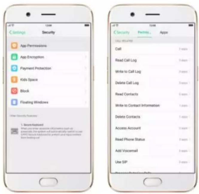 OPPO R9s Pro - App permissions - 1