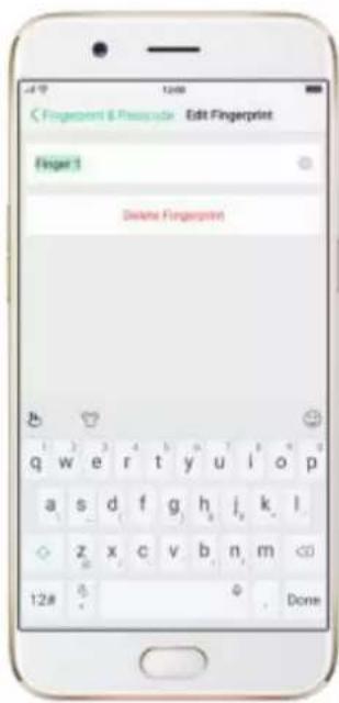 OPPO R9s Pro - Delete or Rename a fingerprint - 1