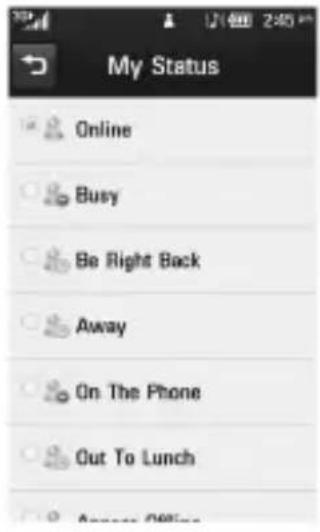 My Status Online Busy Be Right Back Away On The Phone Out To Lunch