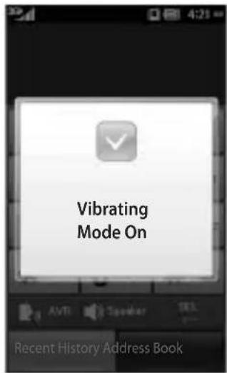 Vibrating Mode On Recent History Address Book