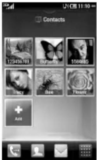 Contacts 123456789 Bursalty 5504685 Tracy Bee Flower + Add
