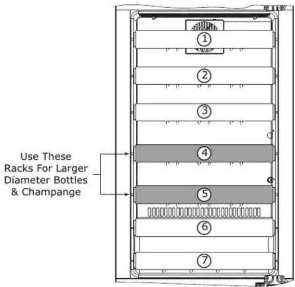 Use These Racks For Larger Diameter Bottles & Champange