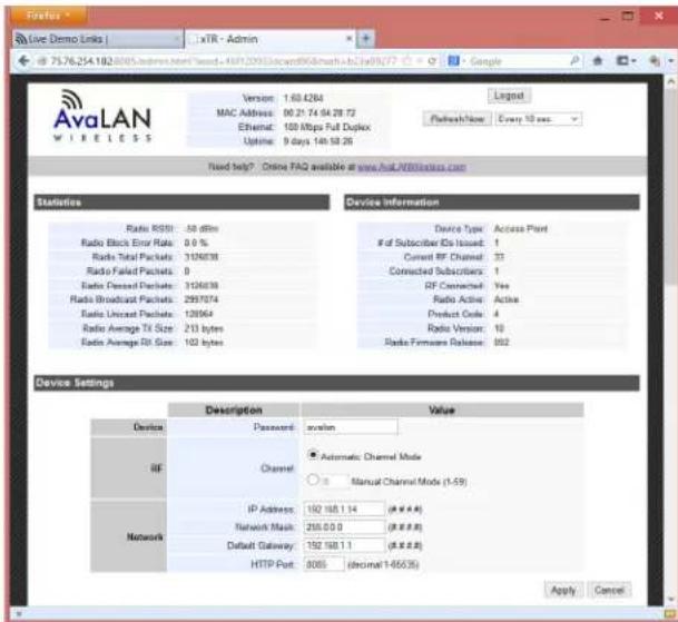 AvaLAN AW5802xTR-Pair - of Subscribers On Invest: 1 - 1