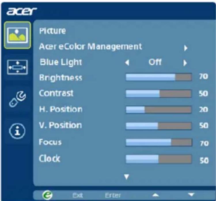 ACER KA200H - Adjusting the OSD settings - 2