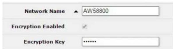 AvaLAN AW58800HTP - Setting the Frequency, Network name and Encryption Key: - 2