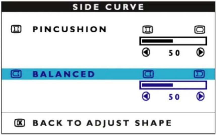 SIDE CURVE PINCUSHION 50 BALANCED 50 BACK TO ADJUST SHAPE