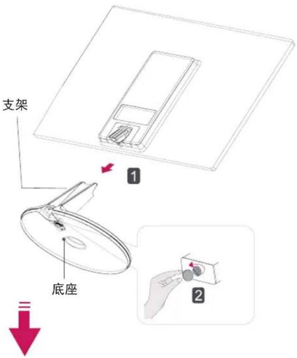 LG 22EN33R - 拆卸底座 - 1
