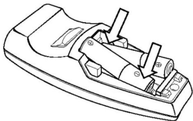 LENOVO ThinkVision C500 - Inserting the remote control batteries - 2