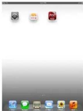 Desktop screenshot showing three app icons with icons for file, folder, and PDFs, arranged in a grid.