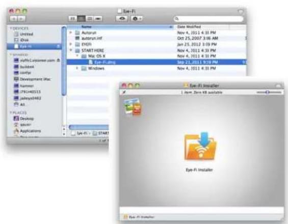 Eve-Fi Name Autumn Autumn.inf EYEI START HERE Map OS X Eye-Filing Windows Date Modified Nov 4, 10/11 4:31 PM Oct 25, 2007 3:00 AM Jan 25, 2012 3:09 PM Nov 4, 10/11 4:31 PM Nov 4, 10/11 4:31 PM Sep 21, 2011 9:30 PM Nov 4, 10/11 4:31 PM Eye-Fi Installer 1 new Disk All available Eye-Fi Installer