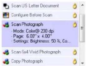 Scan US Letter Document Configure Before Scan Scan Photograph • Mode: Color@ 200 dpi • Page: 6.00" x 4.00" • Settings: Brightness: 50 %, Co... Scan Six4 Vivid Photograph Copy Photograph