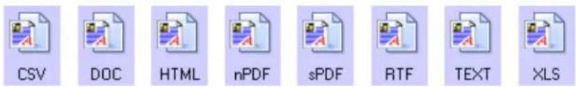 CSV DOC HTML nPDF sPDF RTF TEXT XLS