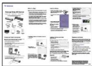 Scanned document page with product descriptions and images, including packaging, lighting, and electronics items.
