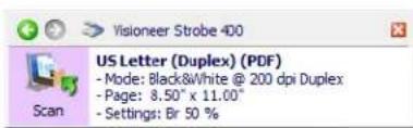 Visioneer Strobe 400 US Letter (Duplex) (PDF) - Mode: Black&White @ 200 dpi Duplex - Page: 8.50" x 11.00" - Settings: Br 50 %