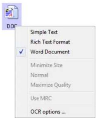 DOF Simple Text Rich Text Format Word Document Minimize Size Normal Maximize Quality Use MRC OCR options ...