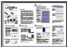 Scanned document page with multiple sections and images, likely from a presentation or presentation slide.