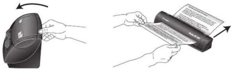 Illustration showing two steps of inserting a device into a printer, with Chinese text labels indicating the process.