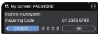 Christie LHD720i - Turning off the My Screen PASSWORD - 1