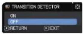 Christie LHD720i - Turning on the TRANSITION DETECTOR - 1