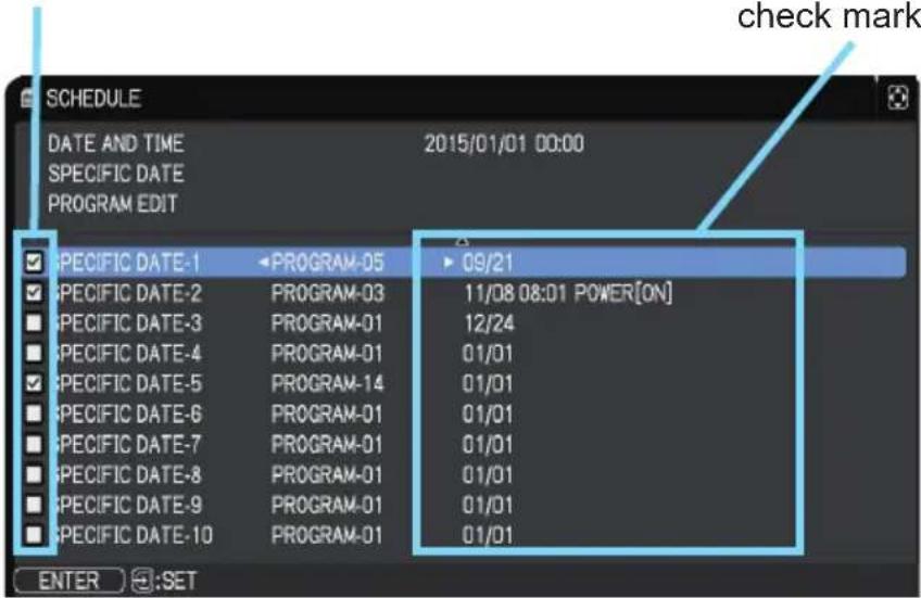 Christie LHD720i - ■ How to activate (DATE AND TIME / SPECIFIC DATE) - 2