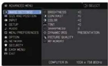 Christie LHD720i - In the ADVANCED MENU - 1