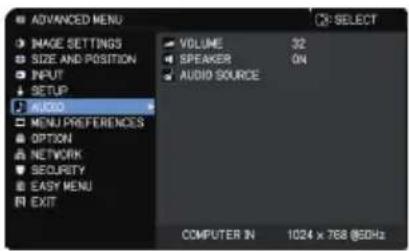 Christie LHD720i - AUDIO menu - 1