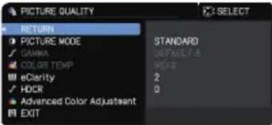 Christie LHD720i - IMAGE SETTINGS menu - 2