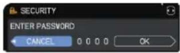 Christie LHD720i - Enter to the SECURITY menu - 1