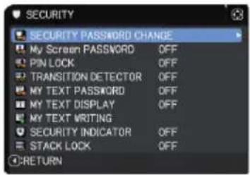 Christie LHD720i - Enter to the SECURITY menu - 2