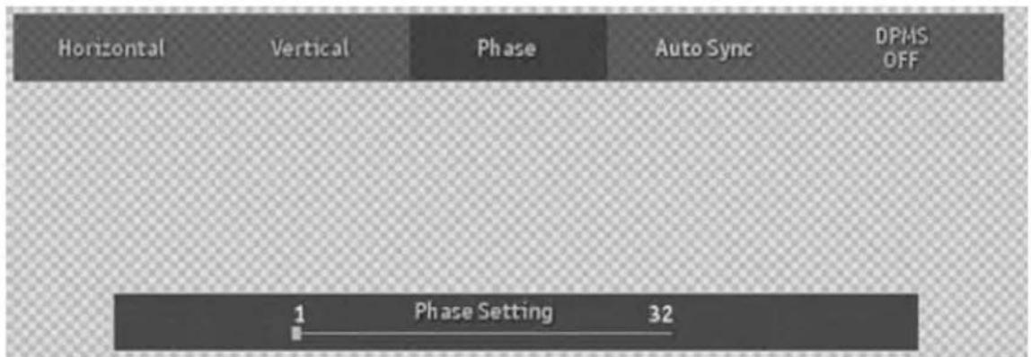 Horizontal Vertical Phase Auto Sync DPMS OFF 1 Phase Setting 32