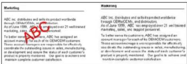 Marketing ABC inc. distributes and sells its product worldwide through OEMsOEMs, and distributors. As of June 1999, ABC has employed over 21 well-trained marketing, sales, and other personnel. To better serve customers, ABC has assigned an account manager for each of its OEMOEM customers. These account managers are responsible for effectively coordinate the outstanding issues in sales, manufacturing, or development and assure the status of each customer's product is properly monitored. Our goals to achieve and maintain complete customer satisfaction. Marketing ABC inc. distributes and sells its product worldwide through OEMsOEMs, and distributors. As of June 1999, ABC has employed over 21 well-trained marketing, sales, and other personnel. To better serve its customers, ABC has assigned an account manager for each of its OEMOEM customers. These account managers are responsible for effectively coordinate the outstanding issues in sales, manufacturing, or development and assure the status of each customer's product is properly monitored. Our goals to achieve and maintain complete customer satisfaction.