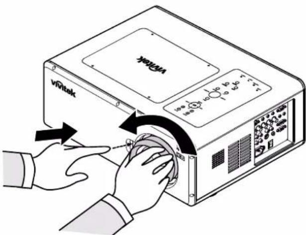 VIVITEK D5500 - Removing the Existing Lens From the Projector - 2