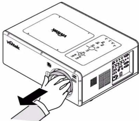 VIVITEK D5500 - Removing the Existing Lens From the Projector - 1